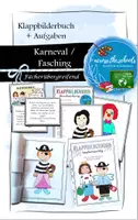 Vorschau - Anderer Materialtyp - Klappbilderbuch mit Aufgabenkarten: Karneval / Fasching - Deckblatt