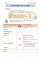 Vorschau - Arbeitsblätter - Forscheraufgabe- Der Ara-Papagei (adifferenzierte Version) - Deckblatt