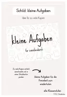 Vorschau - Poster - Schild: kleine Aufgaben - Idee für zu viele Kopien - Deckblatt