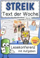 Vorschau - Arbeitsblätter - Text der Woche - STREIK / Lesetext / Lesekonferenz - Deckblatt