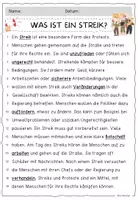 Vorschau - Arbeitsblätter - Text der Woche - STREIK / Lesetext / Lesekonferenz - Seite 1