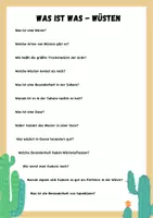 Vorschau - Arbeitsblätter - Was ist was - Wüsten: Fragen zum Film - Deckblatt