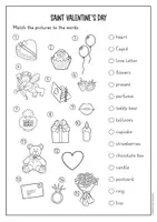 Vista previa - Hojas de trabajo - Valentine's Day ejercicio de vocabulario (inglés) - página 1