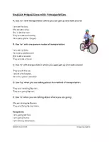 Vorschau - Arbeitsblätter - English Prepositions with Transportation: Englisch Lernen - Deckblatt