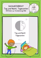 Vorschau - Arbeitsblätter - SU Tag und Nacht, Tageszeiten Heftchen zur Erarbeitung/ABs - Deckblatt