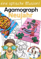 Vorschau - Mal- und Bastelvorlagen - Silvester / Neujahr Kunstprojekt - Agamograph - eine optische Illusion basteln - Deckblatt
