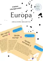 Vorschau - Fördermaterial/Inklusion - Abschreibkartei Europa: Infos, Rekorde, Basiswissen - Deckblatt