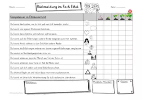 Vorschau - Arbeitsblätter - Rückmeldung Kompetenzen/ Note im Ethikunterricht - Seite 3