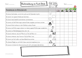Vorschau - Arbeitsblätter - Rückmeldung Kompetenzen/ Note im Ethikunterricht - Seite 2
