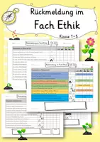 Vorschau - Arbeitsblätter - Rückmeldung Kompetenzen/ Note im Ethikunterricht - Deckblatt