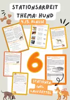 Vorschau - Stationenlernen - Stationsarbeit/Lerntheke Hund | Biologie, 4./5. Klasse - Deckblatt