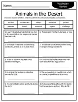 Aperçu - Matériel pour travaux manuels / dessin - Desert Animal Adaptations Worksheets - Comprehension | Feuilles de travail sur les adaptations des animaux du désert - Compréhension - Page 3