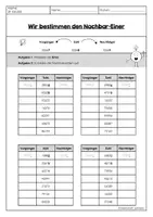 Vorschau - Arbeitsblätter - Nachbarzahlen (ZR bis 100.000) - Seite 1