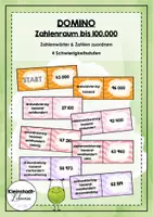 Vorschau - Stationenlernen - Domino (ZR bis 100.000) - Deckblatt