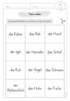 Vorschau - Arbeitsblätter - Haustiere: Differenziertes Arbeitsblatt Tiere ordnen - Seite 3