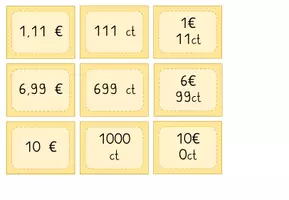 Vorschau - Spiele - Zuordnungsspiel: Geld- verschiedene Schreibweisen - Seite 3