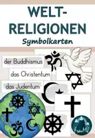 Vorschau - Präsentationen/Tafelbilder - Weltreligionen: Symbolkarten Tafelmaterial - Deckblatt