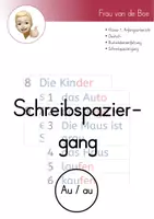 Vorschau - Arbeitsblätter - Schreibspaziergang Au / au - Deckblatt