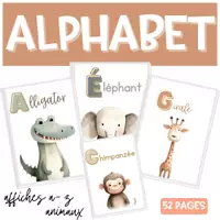 Aperçu - Affichage - Kit ENSEMBLE Alphabet Animaux Affiches & Clipart - Page 1