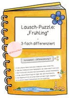 Vorschau - Arbeitsblätter - Lausch-Puzzle | Frühling | Raumlage | differenziert - Deckblatt
