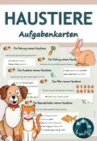 Vorschau - Aufgabenkarten - Haustiere: Aufgabenkarten - ohne Arbeitsblätter - Deckblatt