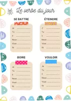 Aperçu - Feuilles d'exercices - Rituel - Le verbe du jour : 3e groupe (conjugaison) - Page 2