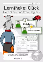Vorschau - Unterrichtsreihen - Lerntheke "Glück" zu "Herr Glück und Frau Unglück" | Klasse 2 - Deckblatt
