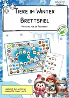 Vorschau - Spiele - Tiere im Winter - Brettspiel - Freiarbeitsmaterial - ab Klasse 1 - Deckblatt