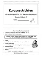 Vorschau - Mal- und Bastelvorlagen - Flipbook Kurzgeschichten Formulierungshilfen - Deckblatt