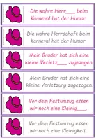 Vorschau - Aufgabenkarten - Deutsch: Endungen von Nomen - Übungskarten Karneval - Seite 2