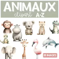 Aperçu - Cliparts/Visuels - Animaux A-Z Clip Art Alphabet | Décor de classe - Page de couverture