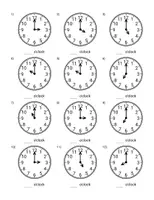 Vorschau - Arbeitsblätter - What time is it ? Addiren,Subtrahieren,Multipliziiern,Dividieren,Bruchrechnen - Seite 1