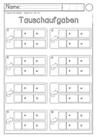 Vorschau - Arbeitsblätter - Rechenkarten Tauschaufgaben ZR 10 (Schiebekarten) - Seite 1