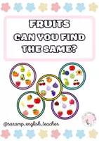 Vista previa - Juegos / Gamificación - FRUITS- CAN YOU FIND THE SAME? GAME (31 CARDS) - Portada