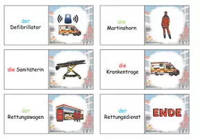 Vorschau - Spiele - Domino "Der Retunngsdiest" Achtung, Notfall! - mit Arbeitsblatt - DaZ / DaF / Deutsch - Seite 3