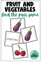 Vorschau - Stationenlernen - Fruit and vegetables FIND THE PAIR GAME - Deckblatt