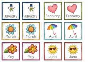 Vorschau - Stationenlernen - Months of the Year FIND THE PAIR GAME - Seite 3