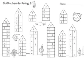 Vorschau - Arbeitsblätter - 5-Minuten-Training-Zahlzerlegung 2 - Seite 1