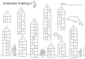Vorschau - Arbeitsblätter - 5-Minuten-Training-Zahlzerlegung 3 - Seite 1