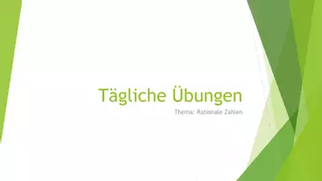 Vorschau - Präsentationen/Tafelbilder - Tägliche Übungen Rationale Zahlen - Deckblatt