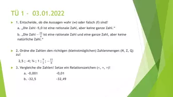Vorschau - Präsentationen/Tafelbilder - Tägliche Übungen Rationale Zahlen - Seite 1