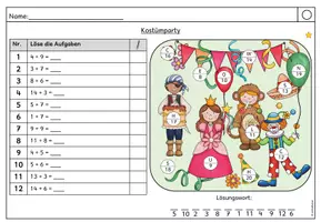 Vorschau - Arbeitsblätter - Rechenspuren Fasching/ Karneval: Addition und Subtraktion - Sparpaket (Klasse 1-3) - Seite 3