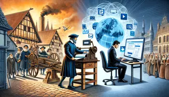 Vorschau - Arbeitsblätter - Der Buchdruck und das Internet – eine vergleichbare Informationsrevolution - Deckblatt