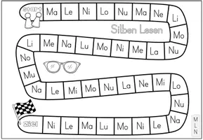 Vorschau - Arbeitsblätter - Silben lesen - Erstes Lesen - differenzierte Brettspiele inklusive Blankovorlagen - Seite 2