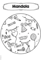 Vorschau - Arbeitsblätter - Karneval Ausmalbilder Mandalas | Fasching Kunstunterricht | Freiarbeit - Seite 2