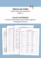 Vorschau - Arbeitsblätter - IRREGULAR VERBS - Present und Simple Past (Part 1): Üben mit Rätseln - Deckblatt