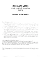 Vorschau - Arbeitsblätter - IRREGULAR VERBS - Present und Simple Past (Part 1): Üben mit Rätseln - Seite 1