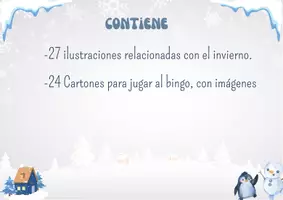 Vista previa - Refuerzo / NEE / Materiales de apoyo - INVIERNO - VOCABULARIO: Ruleta - Bingo con imágenes. - página 3