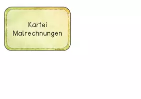 Vorschau - Spiele - Karteikarten Malrechnungen - Einmaleins - Seite 1