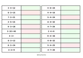 Vorschau - Arbeitsblätter - Multiplikation Schiebetafeln - Seite 3